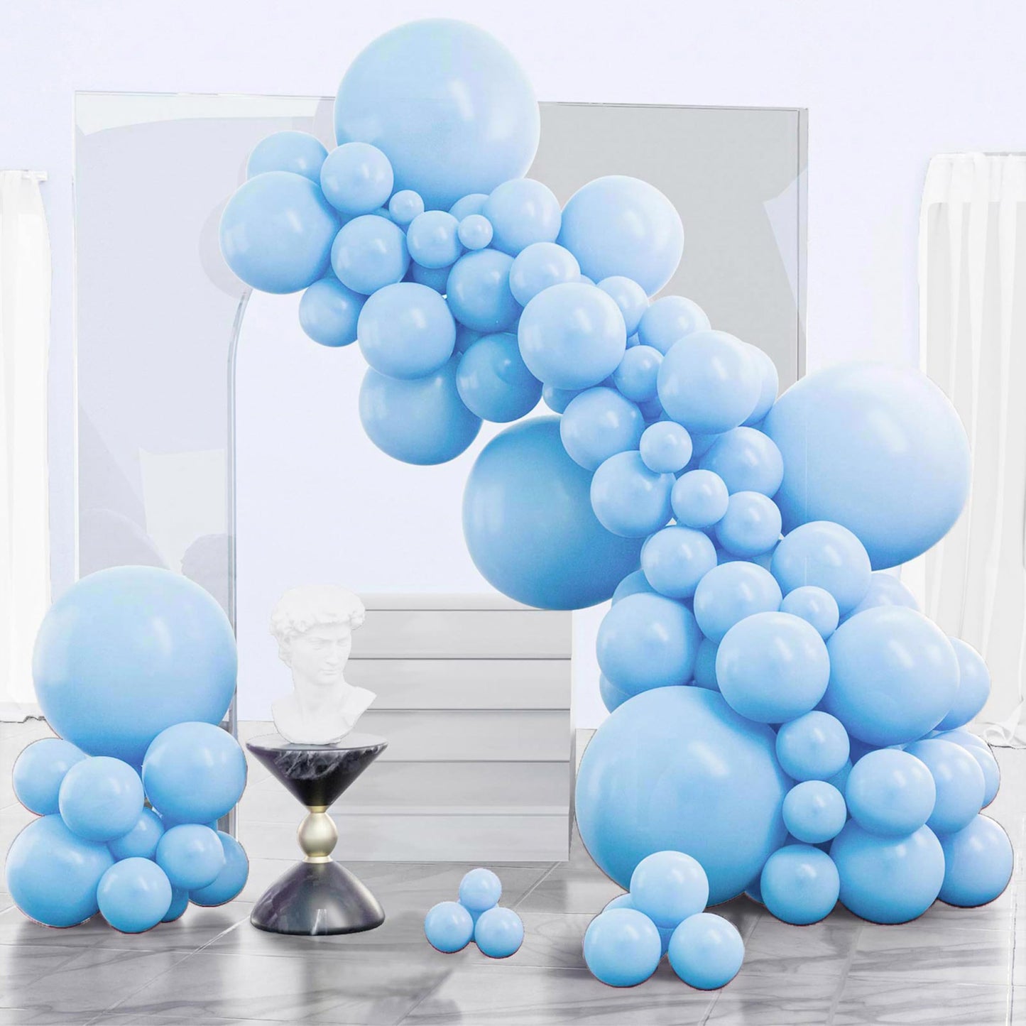 PartyWoo White Balloons 140 pcs Different Sizes of 18 12 10 5 Inch White Balloons Arch Kit Garland for Wedding Baby Shower Birthday Bridal Shower Graduation Engagement Party Decorations White-Y13
