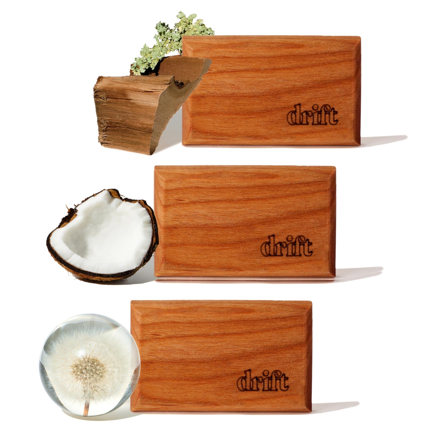 Drift Car Air Freshener - The Original Wood Air Freshener - Car Odor Eliminator - Long Lasting Scent - Metal Clip - Essential Oils - Clean Ingredients - Teak Scent 3 Pack Refill - NO CLIP INCLUDED