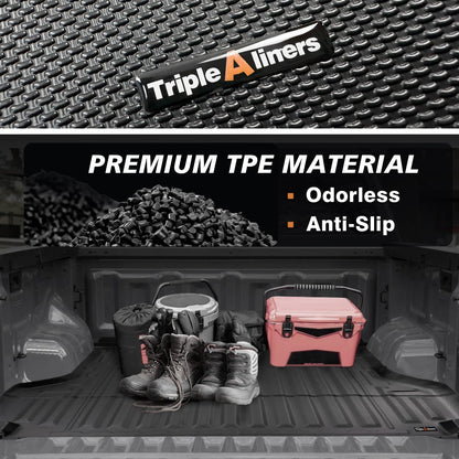 TripleAliners Truck Mat Compatible with 2019-2026 Chevy Silverado 1500 / GMC Sierra 1500 6.6FT Accessories, Truck Bed Mat Heavy Duty Custom Fit All Weather Protection TPE Pickup Liner, Standard Bed