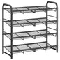 SONGMICS Stackable Shoe Rack, 4 Tier Metal Shoes Rack Storage Shelf, Holds up to 16 Pairs Shoes, Adjustable Slanted Shelves Tower Organizer for Closet Entryway Small Spaces, Bronze