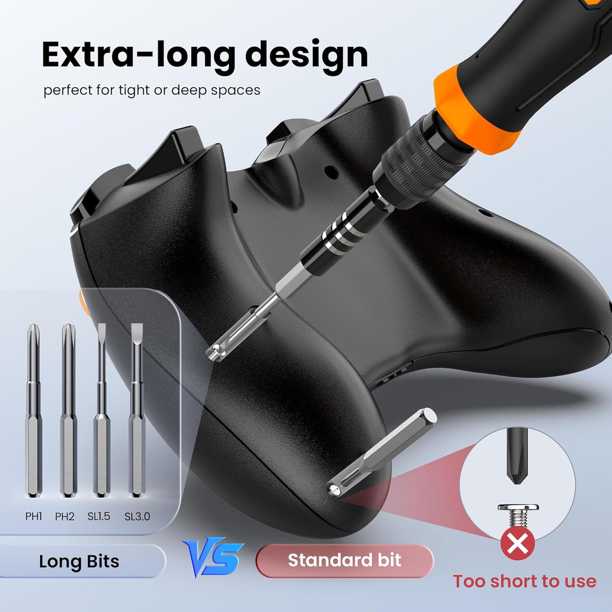 JOREST 40Pcs Small Precision Screwdriver Set, Mini Tool Kit with Torx T5 T6 T8 T9, Triwing Y00, Star Pentalobe, Repair for Ring Doorbell, Laptop, PC, Switch, PS5, Xbox, MacBook, iPhone, Watch, Glasses