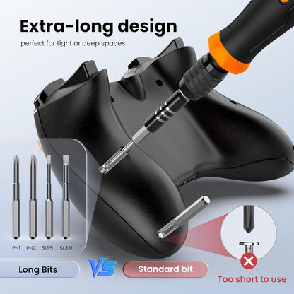 JOREST 40Pcs Small Precision Screwdriver Set, Mini Tool Kit with Torx T5 T6 T8 T9, Triwing Y00, Star Pentalobe, Repair for Ring Doorbell, Laptop, PC, Switch, PS5, Xbox, MacBook, iPhone, Watch, Glasses