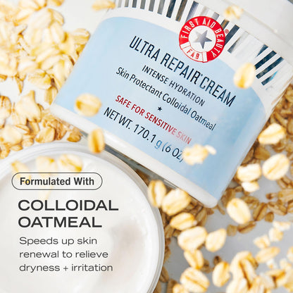 First Aid Beauty Ultra Repair Cream – Eczema Relief & Skin Barrier Repair Moisturizer with Colloidal Oatmeal & Ceramides, for Sensitive Dry Skin, Face & Body, 170.1g