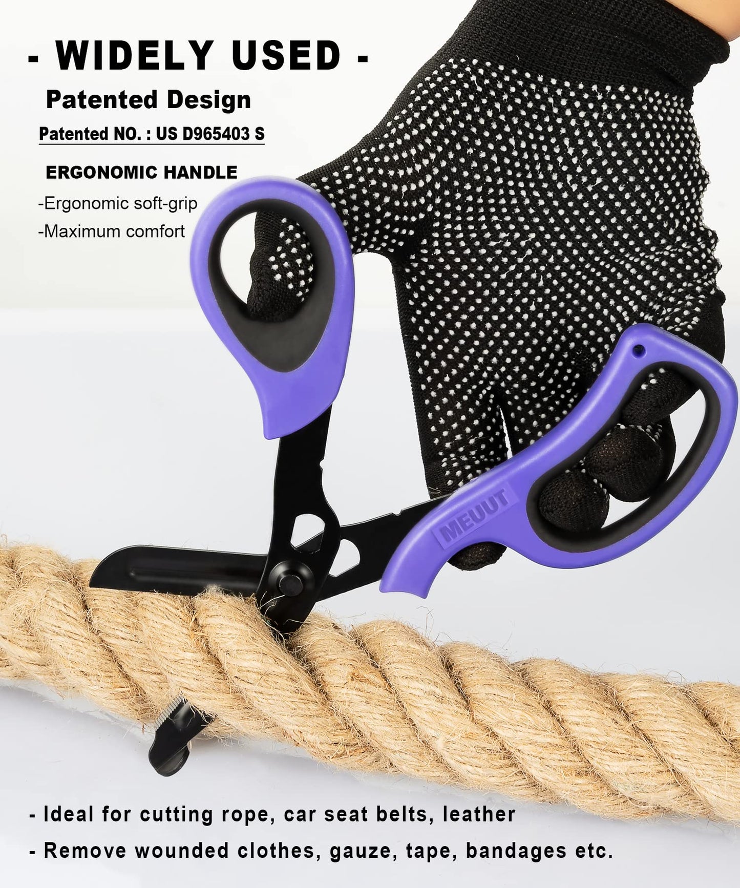 MEUUT 2 Pack Medical Scissors Trauma Shears for Left and Right Hand -Patented Bandage Scissors All Purpose with Non-Stick Blades, Surgical Grade Shears Stainless Steel EMT Scissors for Nurses EMT