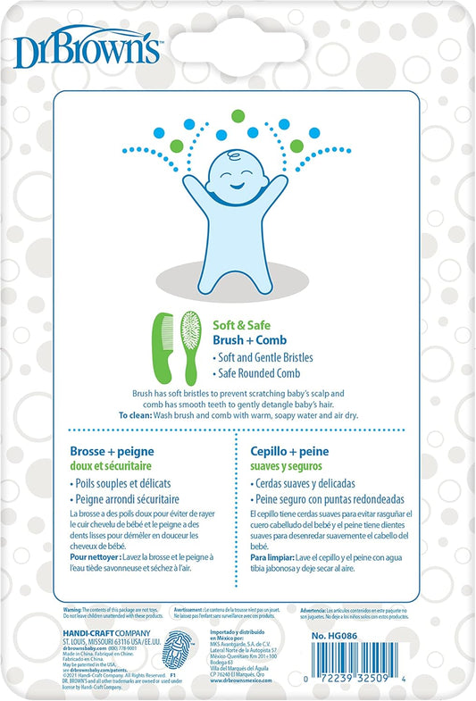 Dr. Brown's™ Soft and Safe Baby Brush + Comb