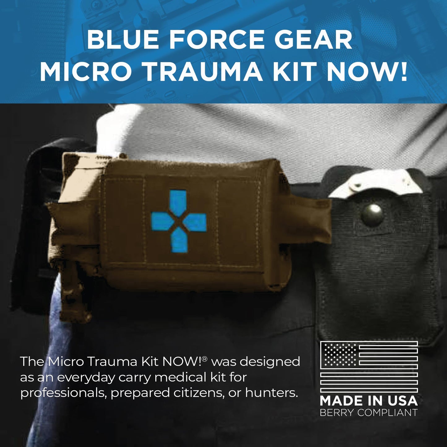 Blue Force Gear Micro Trauma Kit Now! – Empty – Belt Mounted Medical Belt Pouch for First Aid Supplies