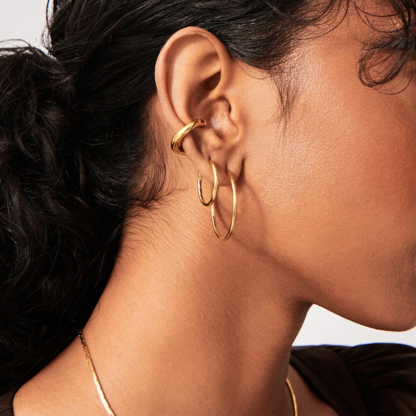 Große Gold Creolen für Frauen, Hypoallergene Dünne Gold Creolen, Sterling Silber Creolen für Damen, Extra Große, Mittelgroße, Große Creolen