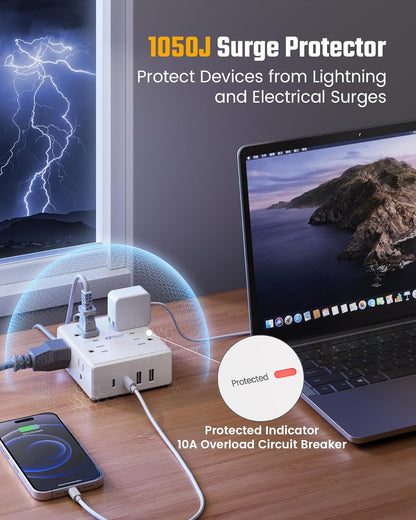 10Ft Extension Cord with Multiple Outlets: A Game-Changer for Home Offices and Dorm Rooms