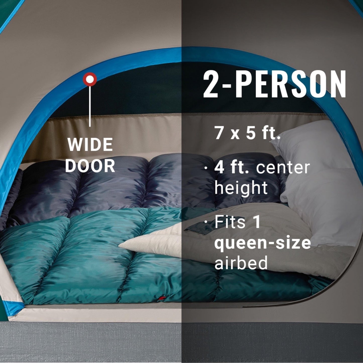 Coleman Skydome Tent with 5 Minute Setup, 2/4/6/8-Person Weatherproof Tent with Rainfly & Carry Bag, 20% More Headroom Than Traditional Canopies
