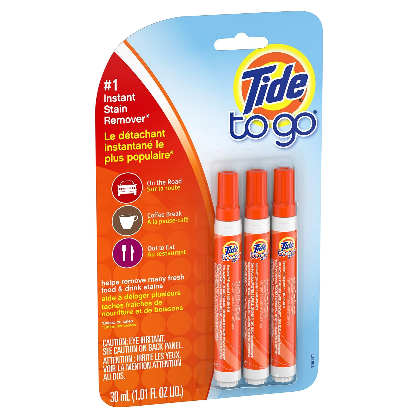 Tide Pen Fleckenentferner für Kleidung, Tide To Go Pen, Sofort-Fleckenentferner Stift & Fleckenreiniger, Tragbar & Reisefreundlich, 3 Stück (1er Pack)
