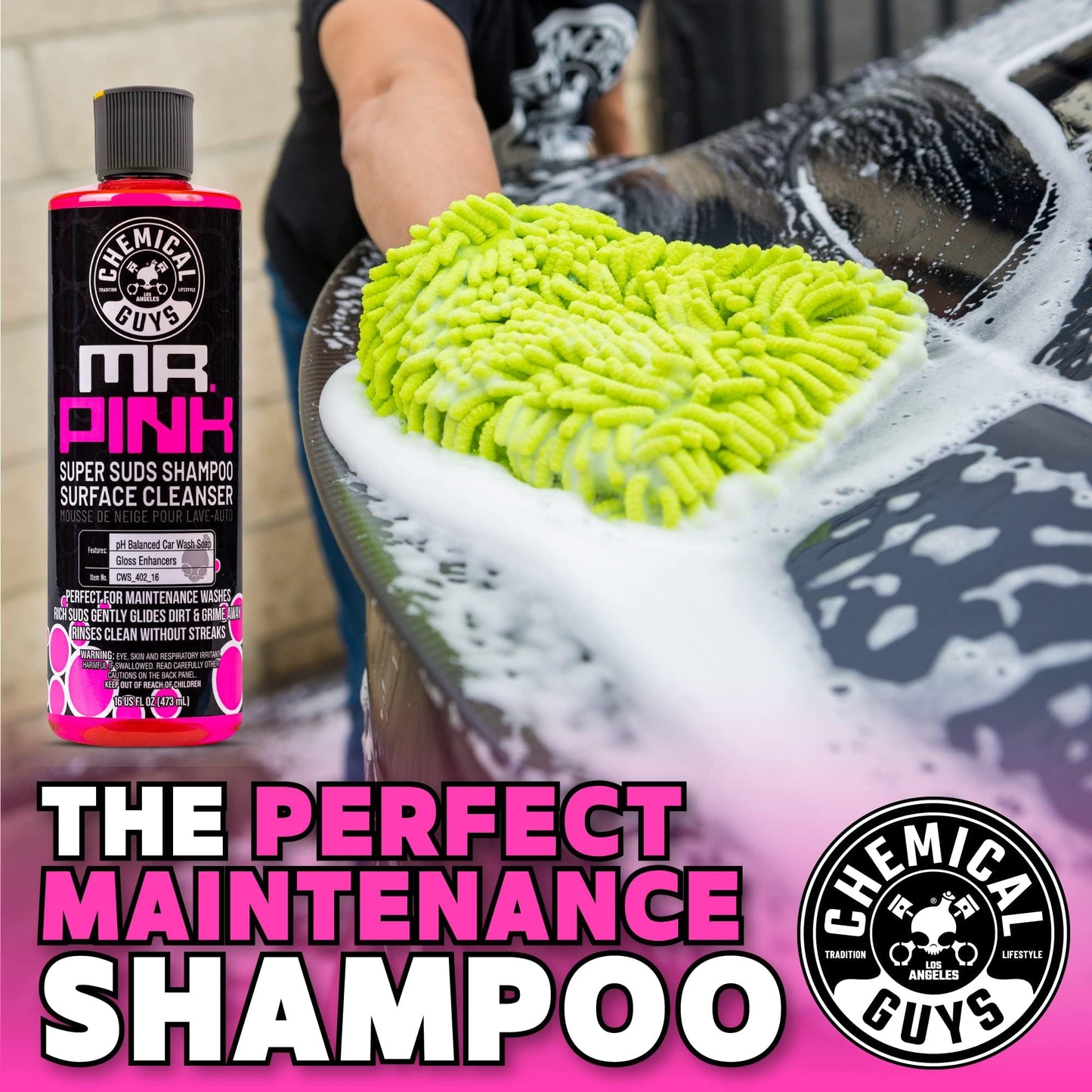 Chemical Guys Mr. Pink Car Wash Soap - 64 oz Super Suds Foaming Car Wash Soap for Cannon, Blaster, or Bucket Washing - pH Balanced, Safe on Wax, Sealant, Ceramic, and Clear Coat Finishes