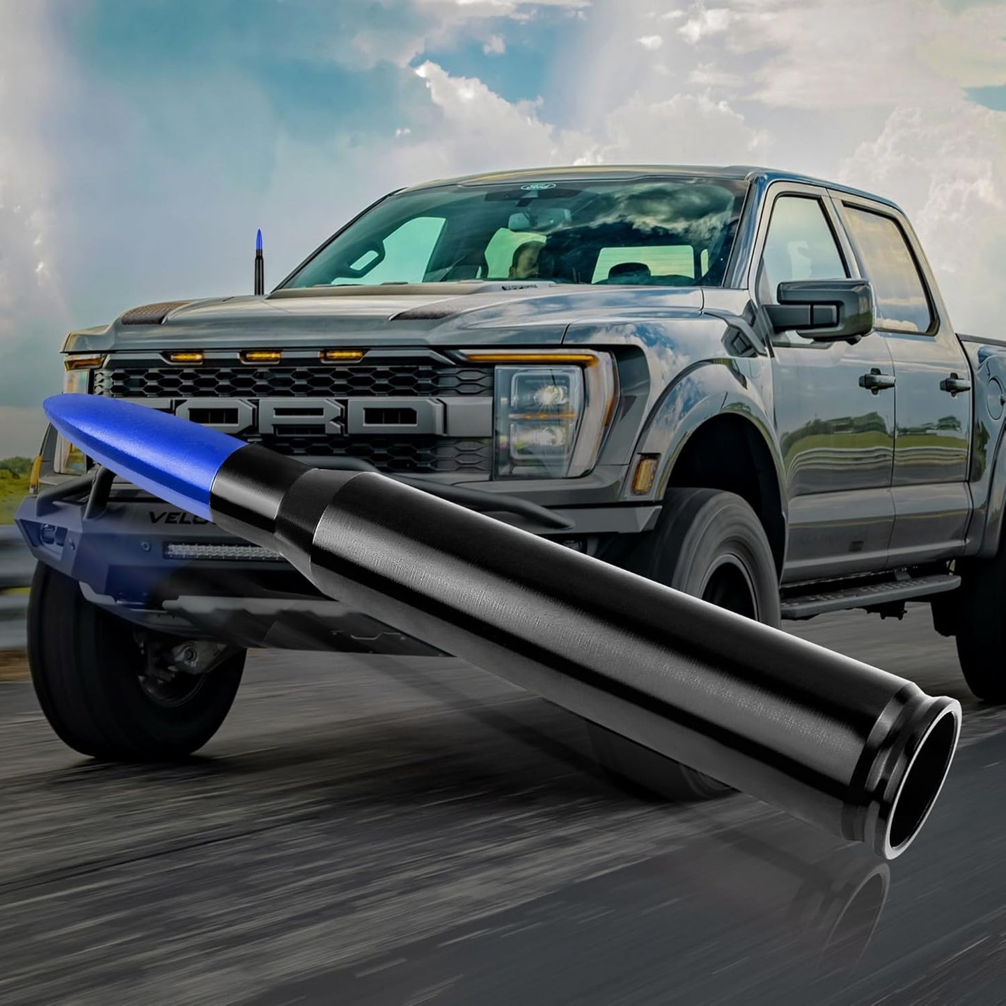 Auto-Kugelantenne mit Adapter & Unterlegscheibe, Auto Zubehör Außen AM/FM Radio Antenne für Auto Dekoration und Signalverbesserung, Essentieller LKW Auto Antennenersatz (Schwarz)