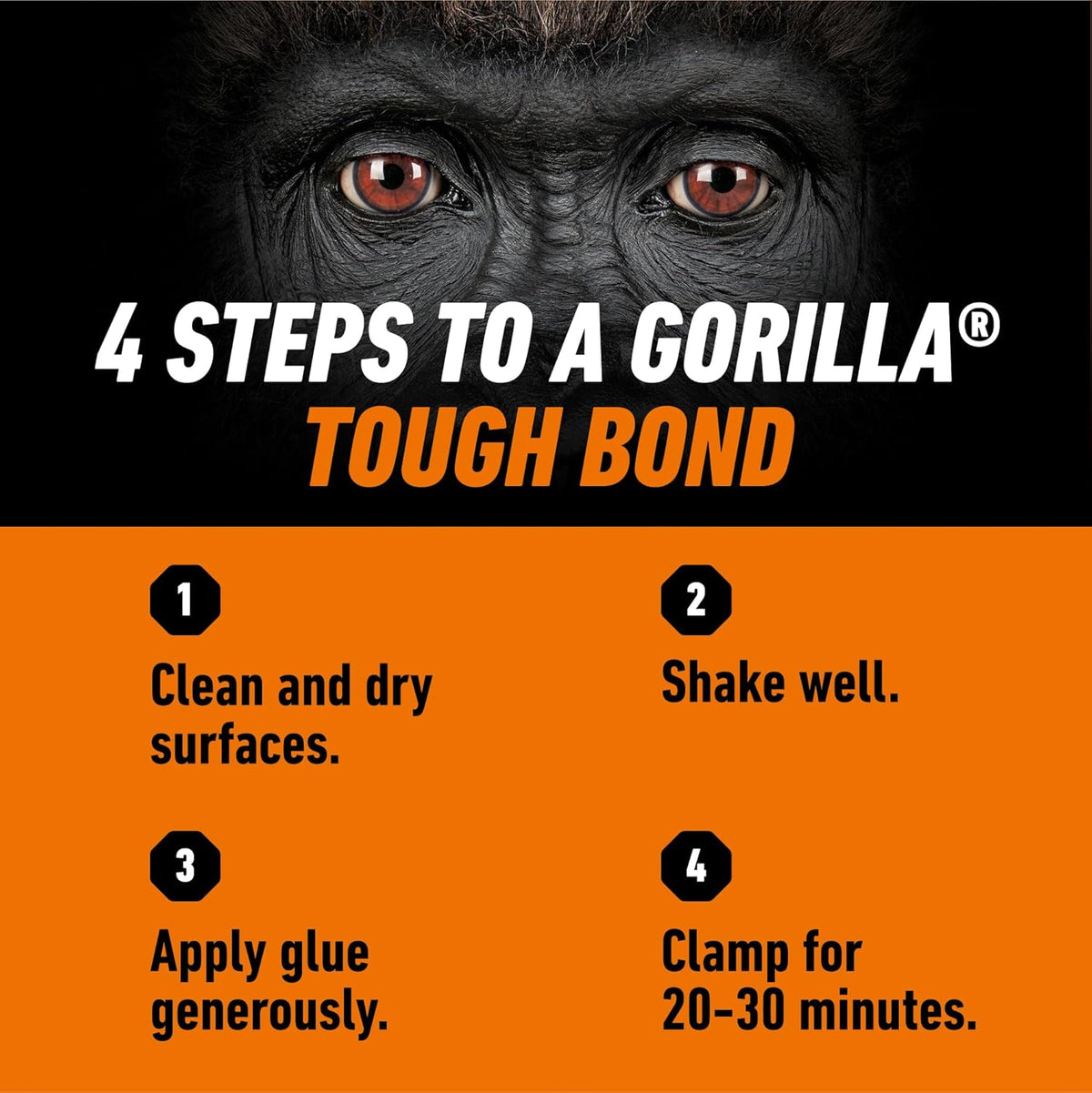 Gorilla Glue Wood Glue, Indoor & Outdoor Carpentry Projects, Paintable, Sandable, Moisture Resistant, Clamping, Natural Color, 4oz/118mL (Pack of 1), 6212001