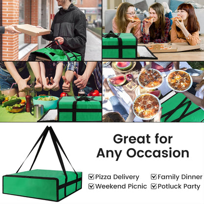Bodaon Isolierte Essensliefertasche - Warm- & Kalthaltetransporttasche, Catering/Doordash Pizzawärmer, Einkaufstasche, Kühltasche für Partys (Schwarz-Rot, 1 St.), Ideal für den Transport warmer Speisen