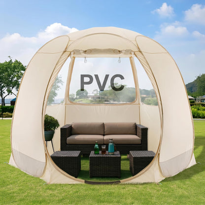 Alvantor Pop Up Screen House Tent, Instant Outdoor Gazebo with Mosquito Netting & UPF 50+ Sun Protection, Portable Canopy Shelter for Patio, Backyard, Camping (2-10 Person)