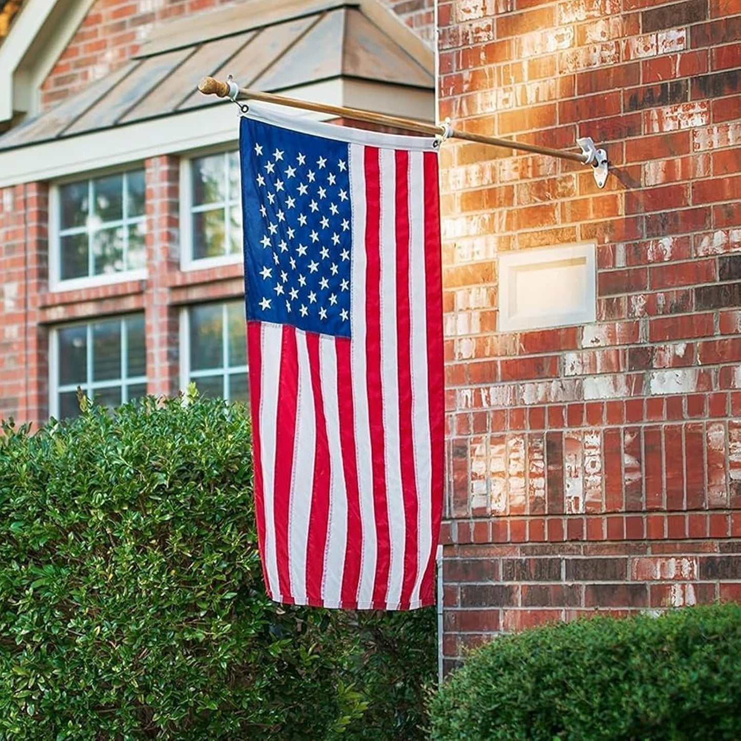 American Flag 8x12 ft: Long Lasting US Flag, Heavy Duty Nylon, Embroidered Stars, Sewn Stripes, Brass Grommets, UV Protection Perfect for Outdoors! USA Flag