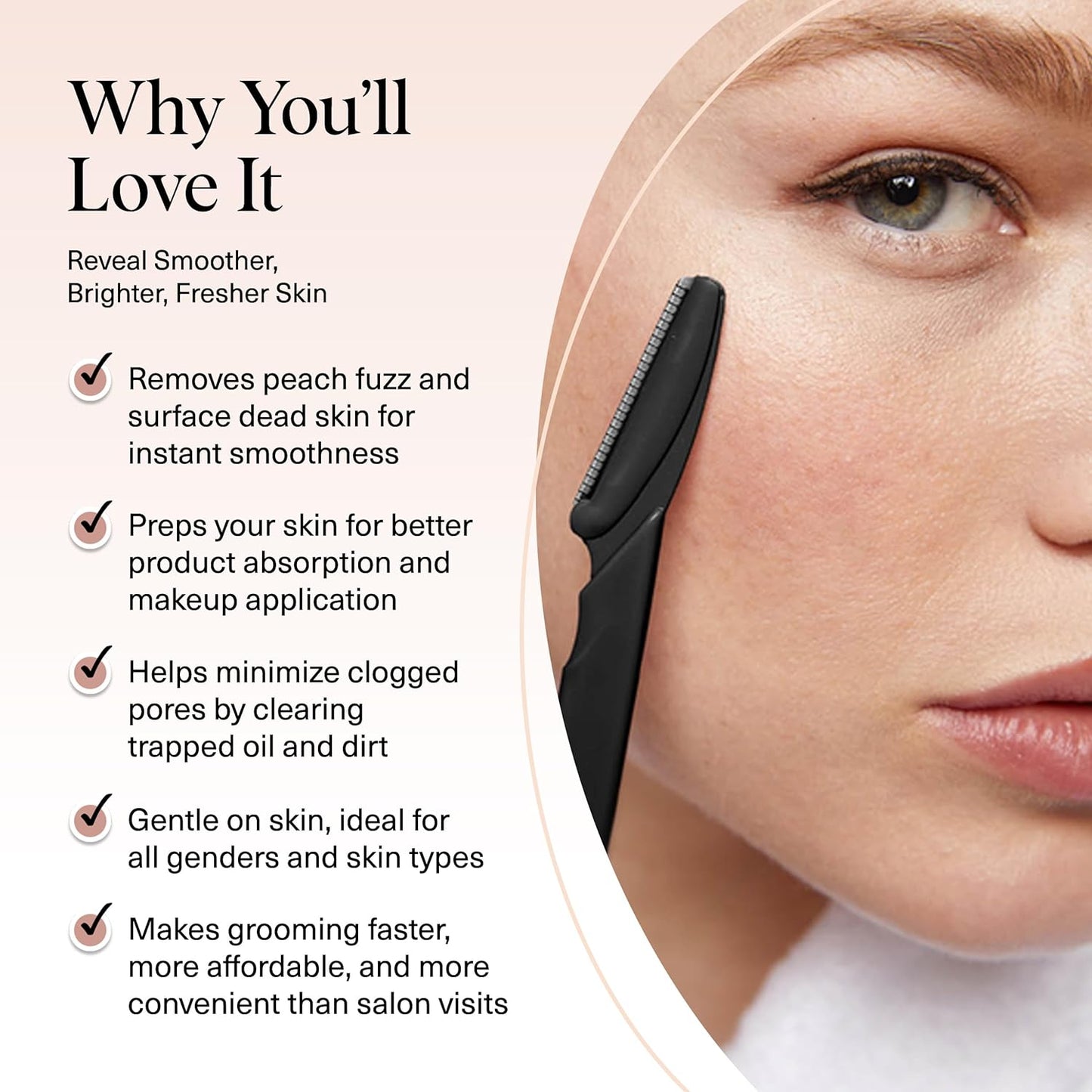 Kitsch Dermaplaning-Rasierer für Damen & Herren – Gesichtsrasierer, Augenbrauenrasierer & Gesichtshaarentferner – Peeling-Gesichtsrasierer & Hautpflege-Tool für glattere Haut – Terracotta, 12 Stück