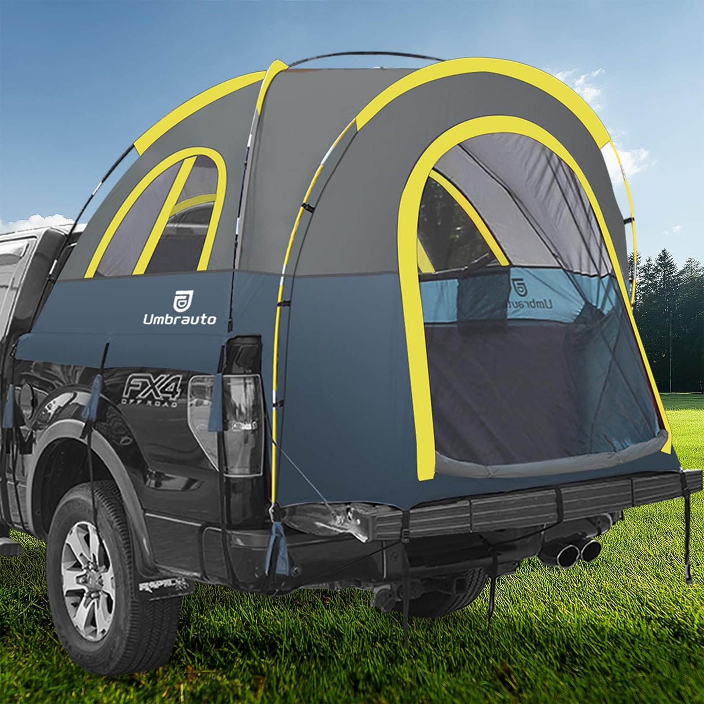 Truck Bed Tent 5.5-6ft: Easy Set Up Umburato Pickup Truck Tents for Camping, Waterproof PU3000mm Canopy for Truck Camper, Portable, Spacious for 2 Person Green