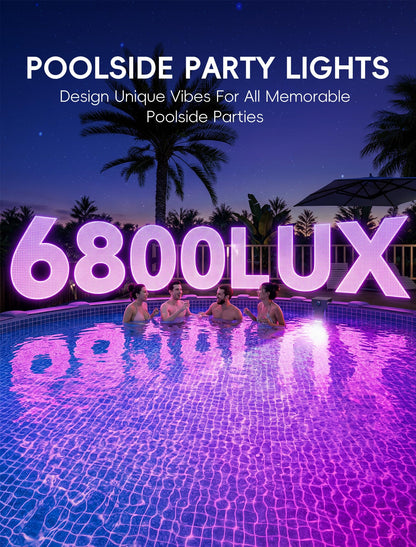Solar Pool Lights Only for Metal Frame Above Ground Pools, 10-Color RGB 4-Mode LED Underwater Submersible Poolside Light with Auto Dusk Sensor, Waterproof Design, Remote & Timer Off, 1 Pack