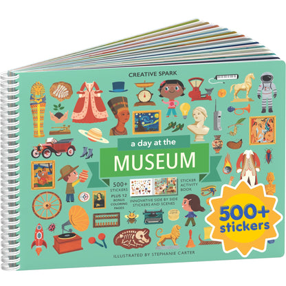 CUPKIN Animals Habitat 500+ Kids Sticker Book Toddler Airplane Travel Activity Coloring and Sticker Book, Road Trip Essentials, 12 Coloring Pages + 12 Scenes for Ages 2–8 Years