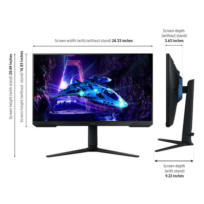 Samsung 24-Inch Odyssey G3 (G30D) Series FHD Gaming Monitor, 1ms, 180Hz, AMD FreeSync, Adjustable Stand, Black Equalizer, Virtual Aim Point, Eye Saver Mode, Flicker-Free, LS24DG302ENXZA