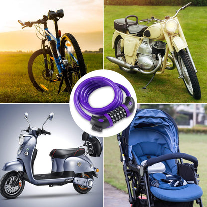 Opaza Fahrradschloss mit 5-stelligem Code, 1,2 m/4 Fuß Fahrrad-Kabelschloss, leichtes & sicheres Fahrradkettenschloss für Fahrrad, Mountainbike, E-Bike, Scooter