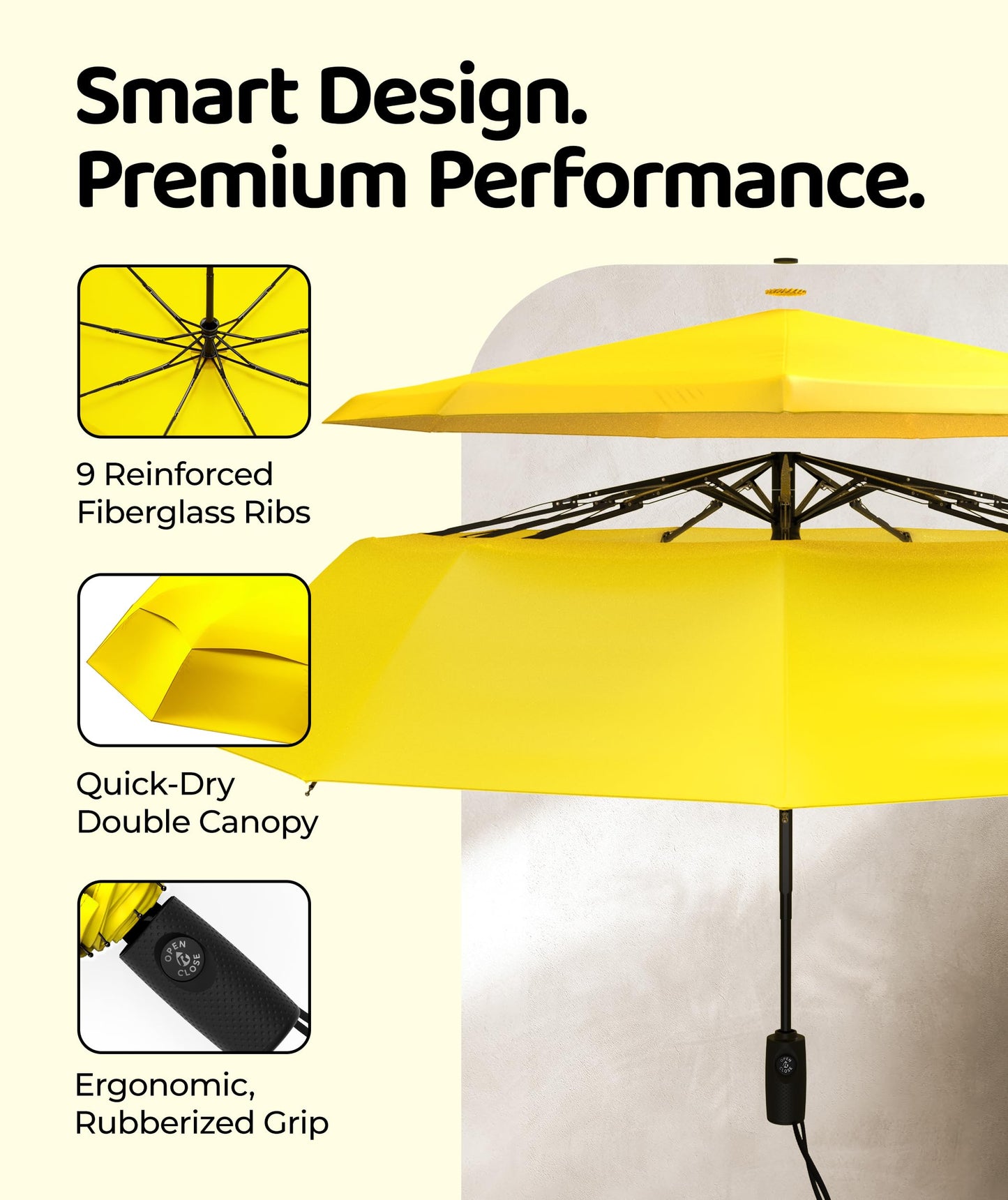 Repel Windproof Travel Umbrella - Compact & Withstands Winds up to 100MPH , Strongest Premium Auto Folding Umbrella for Rain and Sun - Durable, Light & Portable for Women & Men , Fits Backpack & Cars