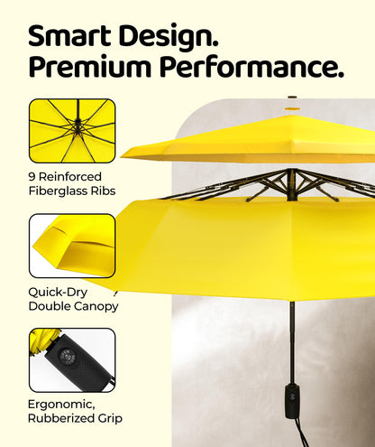 Repel Windproof Travel Umbrella - Compact & Withstands Winds up to 100MPH , Strongest Premium Auto Folding Umbrella for Rain and Sun - Durable, Light & Portable for Women & Men , Fits Backpack & Cars