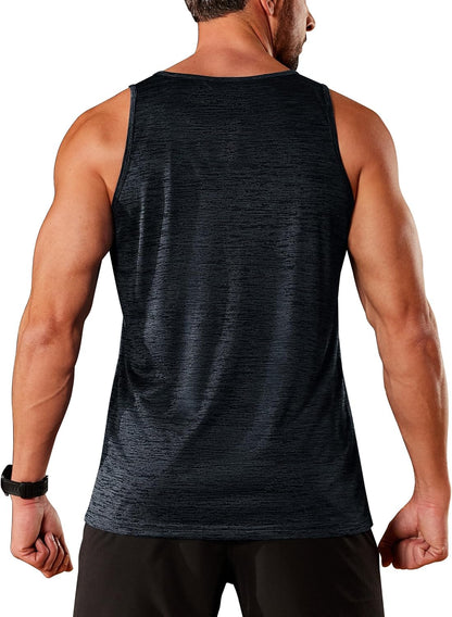TACVASEN Herren Tanktops Schnelltrocknend Ärmelloses Workout Muskelshirt Sport Bodybuilding Fitness Performance T-Shirts