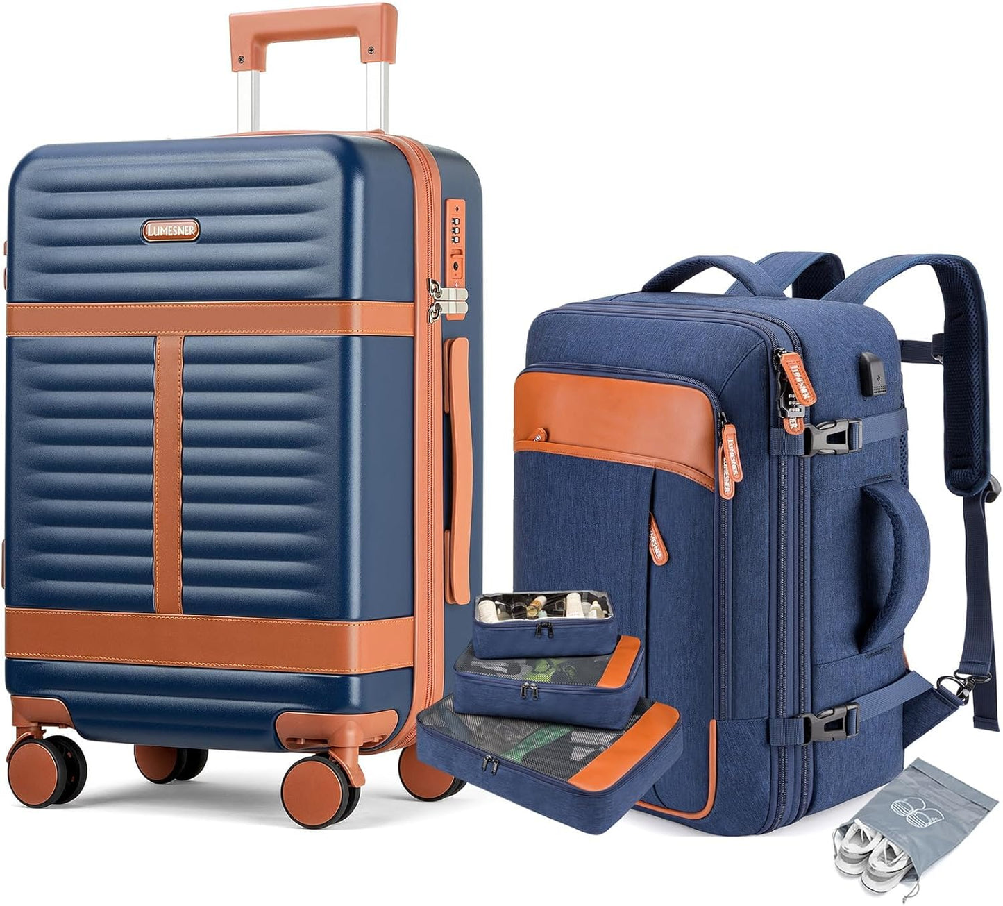 Lumesner Handgepäck Rucksack, extra großer 40L Flugzugelassener Reiserucksack für Damen & Herren