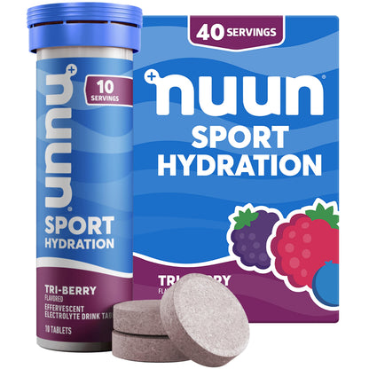 Nuun Sport Electrolyte Tablets with Magnesium, Calcium, Potassium, Chloride & Sodium, Gluten Free & Vegan, Mixed Flavors, 48 Pack (40 Servings Total)