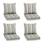 Arden Outdoor Foam Deep Seat Cushions Set, 24x24, Premium High-Density Foam, Never Flattens, Weather-Proof for Patio Chair Sofa Couch, Blue Shibori Stripe