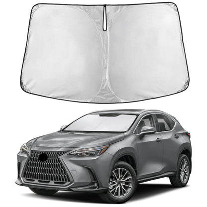 EcoNour Car Windshield Sunshade | Blocks 99% Heat & Keeps Interior Cool | Universal Fits Cars, SUVs, Trucks | Automotive Sun Screen, Visor & Car Accessories for Summer | Medium (64x32 Inches)