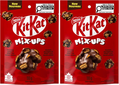 KIT KAT MIX-UPS, Chocolatey Clusters of KITKAT and Graham Crackers, Resealable Pouch, Ideal for Sharing, Prepared in Canada, 110 g