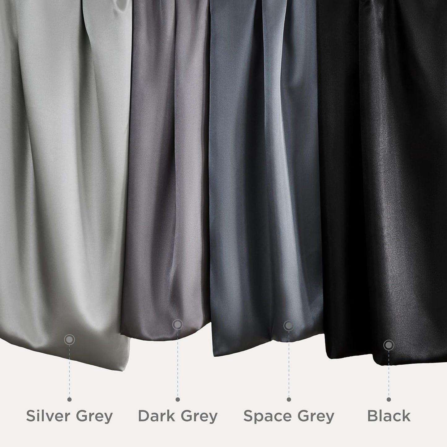 Bedsure Satin-Kissenbezug, Queen-Size, 2er-Pack, Seidenkissenbezügen ähnlich, seidige Kissenhüllen mit Hotelverschluss, Raumdeko, Valentinsgeschenke für Frauen und Männer, Grau, 50x75 cm