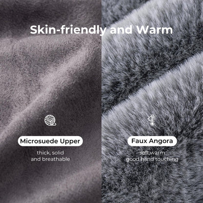 HomeTop Damen Classic Microsuede Memory Foam Hausschuhe Strapazierfähige Gummisohle mit Warmem Kunstfellkragen (9-10 M, Schwarz)