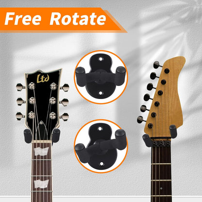 Gitarren-Wandhalterung 2er-Set, Ukulelen-Aufhänger Haken Halter Ständer Gitarren-Aufhänger Haken für Akustik-, E-Bass-Gitarren und Ukulele