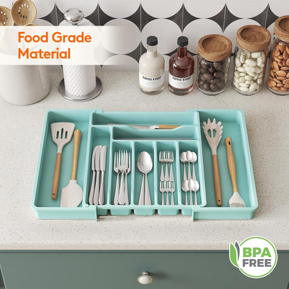 Lifewit Besteck Organizer, erweiterbarer Utensilien Organizer für die Küche, Utensilienhalter, verstellbarer Besteckkasten Schubladen Organizer für Löffel, Messer, Küchen Organizer und Aufbewahrung, Schwarz