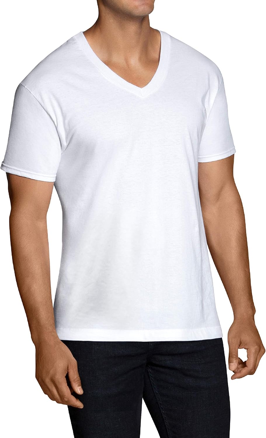 Fruit of The Loom Men's 6-Pack Stay Tucked V-Neck T-Shirt