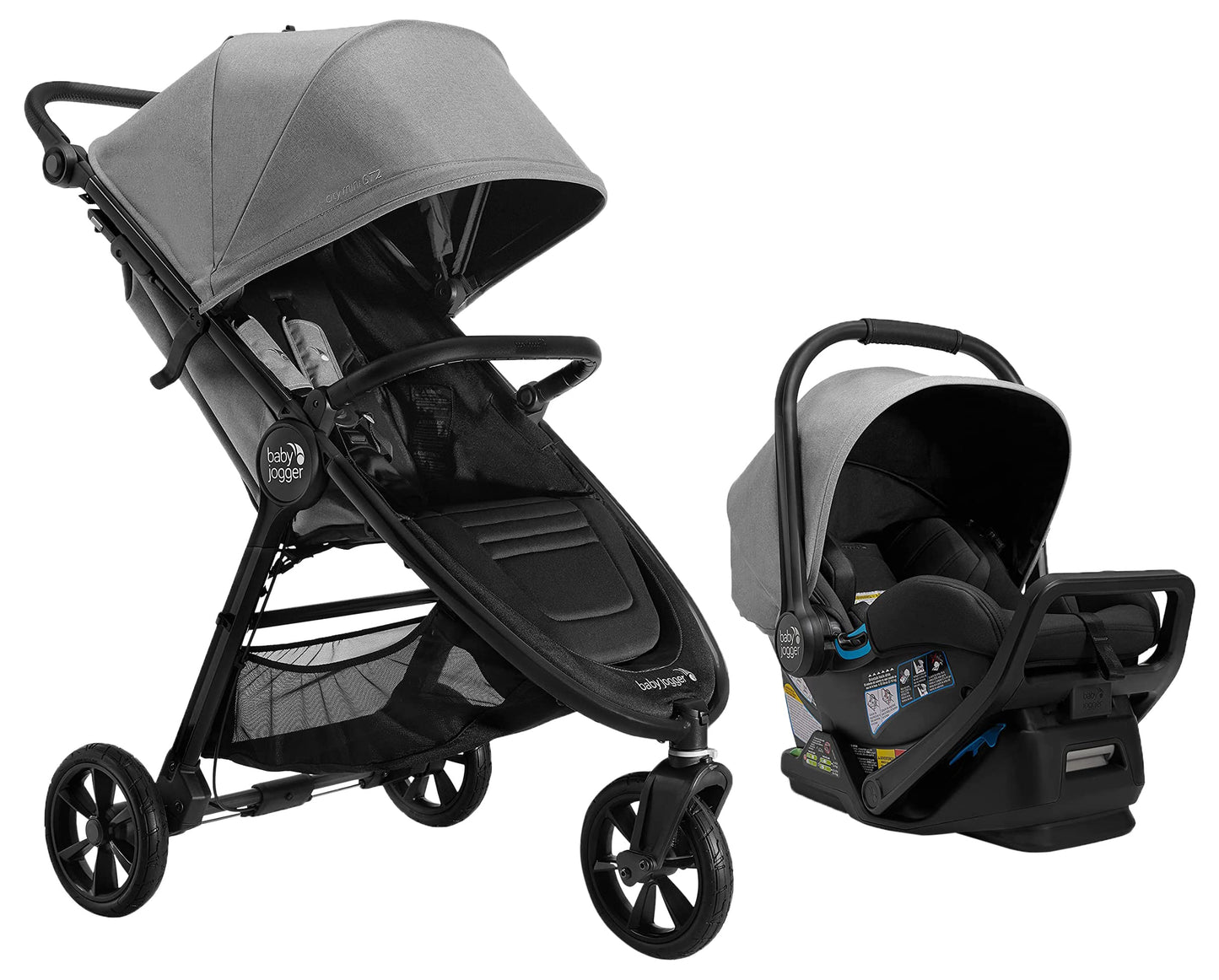 Baby Jogger® City Mini GT2 All-Terrain Double Stroller, Forever Air Rubber Tires, All-Wheel Suspension, Twin Stroller with Belly Bar, Leatherette Handlebar, Premium Fabric, Amazon Exclusive Pike Color