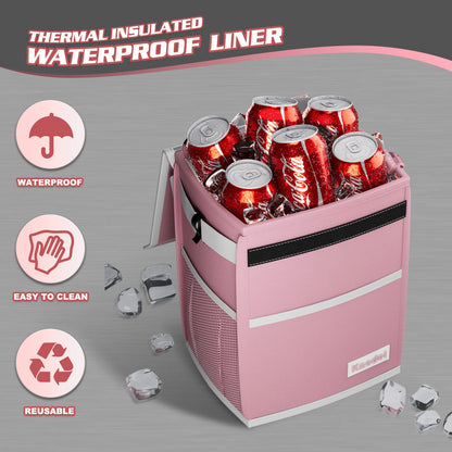 K KNODEL Car Trash Can, Waterproof Auto Garbage Can, Car Trash Can with Lid, Leak-Proof Car Storage Bag, Car Bin Hanging (Medium, Black)