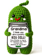 MAMAGIFTREE Fathers Day Dad Birthday Gifts from Daughter or Son,Handmade Crochet Pickle -I Love Best Daddy Ever Gift Thank You Daddy Funny Emotional Care Desk Decor