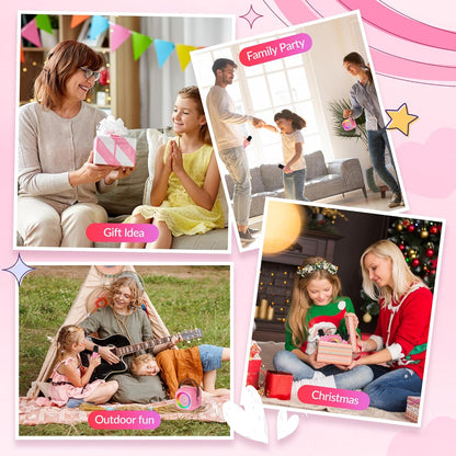 Mini Karaoke Machine for Kids Adults, Portable Bluetooth Speaker with 2 Wireless Microphone, Birthday Gifts for Girls Boys Ages 4, 5, 6, 7, 8, 9, 10, 12+ Years Old (Pinkcolor)