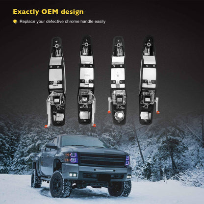 Außenliegender Chrom-Türgriff vorne links Fahrerseite | Ersatz für 2007-2013 Chevy Silverado Suburban Tahoe Avalanche GMC Sierra Yukon Cadillac Escalade | Ersetzt# 20828258, 22738721, 25960525