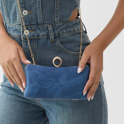 Damen Gold Glitzer Clutch Handtasche Plissierte Abendtasche für Braut Hochzeit Party mit Strassring