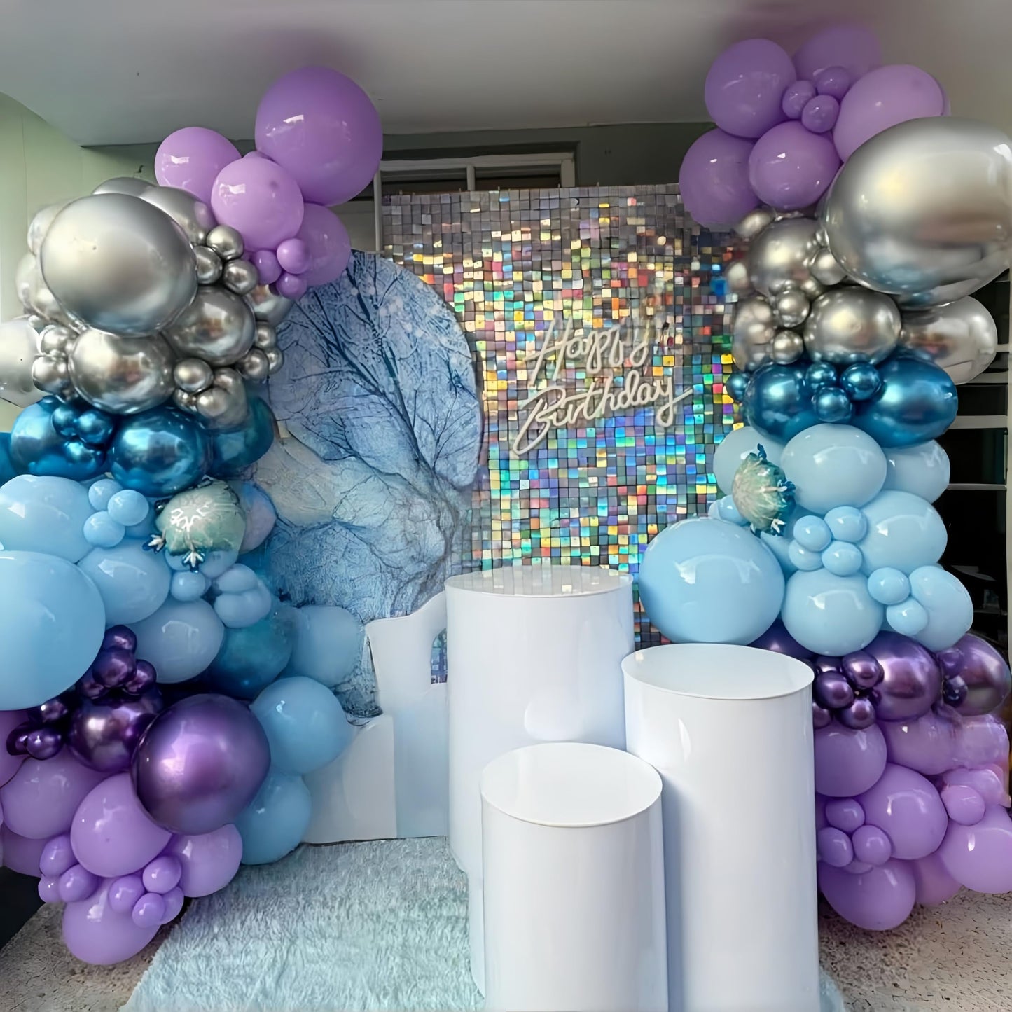 Pastellrosa und lilafarbene Ballons, 12-Zoll-Metallic-Lila-Flieder-Pink-Konfetti-Ballon-Set für Mädchen, Frauen, Kpop, Schmetterling-Geburtstag, Babyparty, Brautparty, Hochzeit, Prinzessin, Disco, Musikparty-Dekorationen