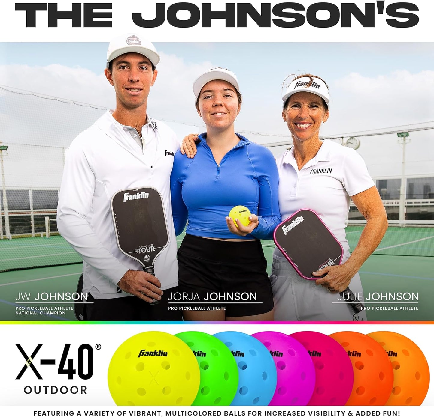 Franklin Sports Outdoor-Pickleballs – X-40 Pickleballbälle – von USA Pickleball (USAPA) zugelassen – offizieller US Open Ball – 3er-, 12er- und 100er-Bulk-Packs Pickleballs