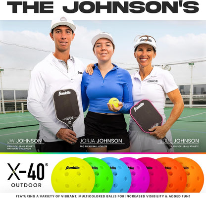 Franklin Sports Outdoor-Pickleballs – X-40 Pickleballbälle – von USA Pickleball (USAPA) zugelassen – offizieller US Open Ball – 3er-, 12er- und 100er-Bulk-Packs Pickleballs