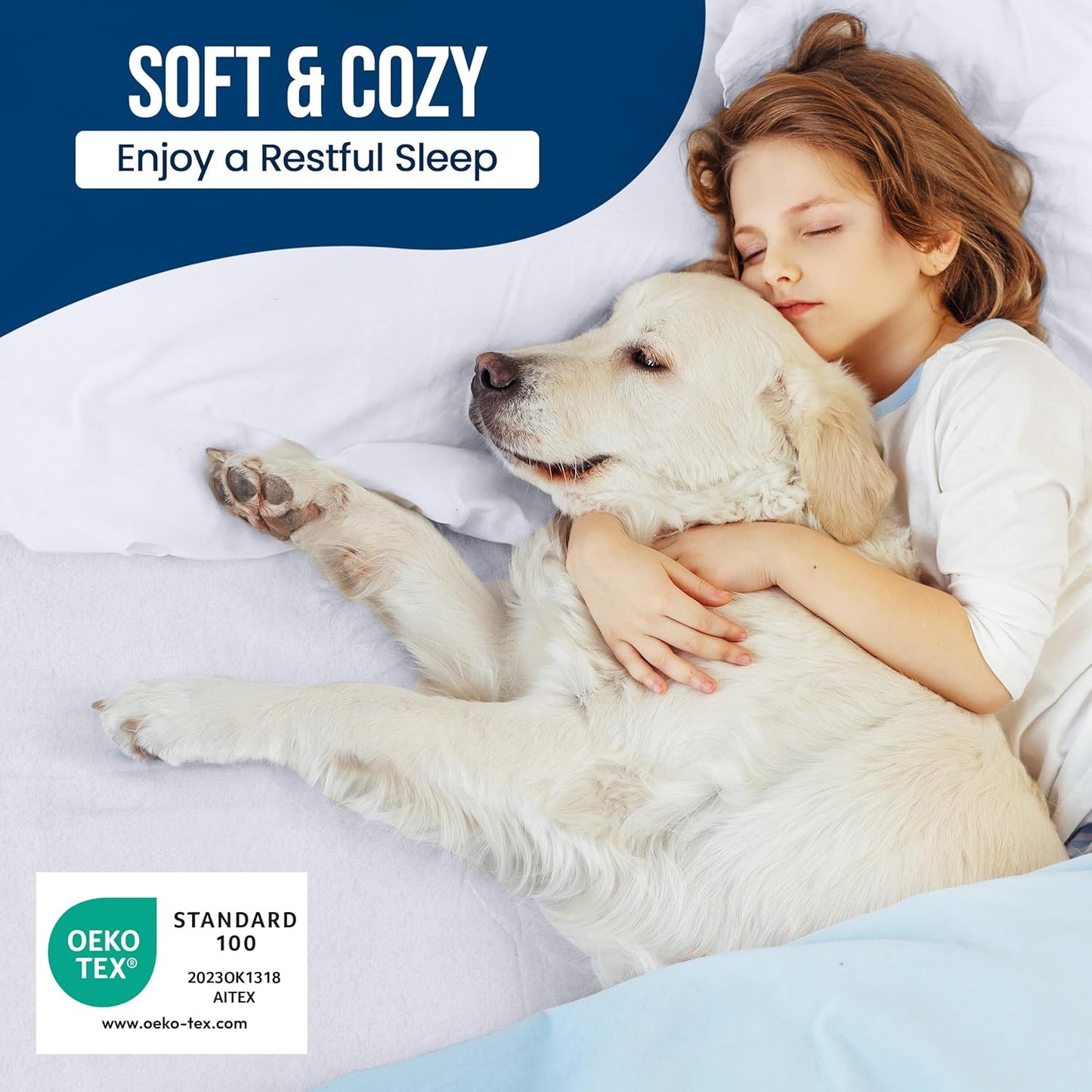 Utopia Bedding Wasserdichter Matratzenschoner für Doppelbetten/Full Size, Premium Frottee Matratzenbezug 200 g/m², Atmungsaktiv, Spannbetttuch-Stil mit dehnbaren Taschen (Weiß)