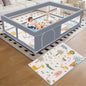 XVISHX 50 x 50 Inch Baby Playpen, Playpen for Babies and Toddlers, Baby Play Pen Playard for Indoor & Outdoor Active Center Game Fence, with Skin-Friendly Fabric and Soft Breathable Mesh, Grey